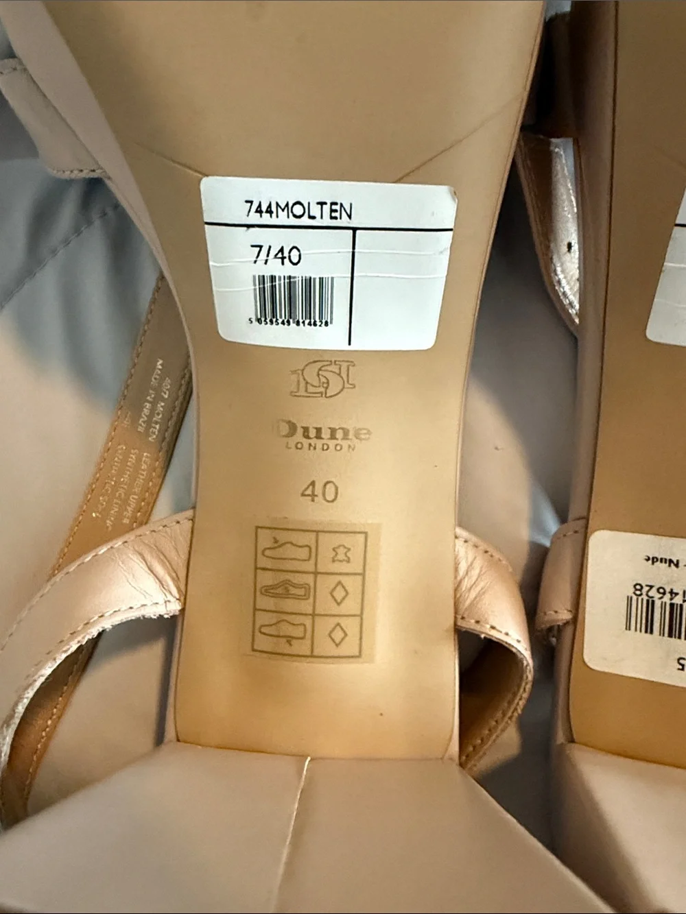 Dune London Molten Platform Sandal in Natural Blush